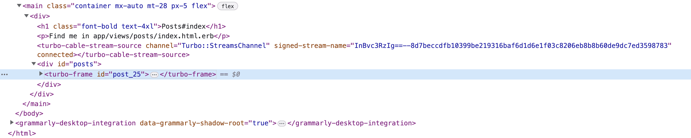The turbo_frame_tag with id="post_25
